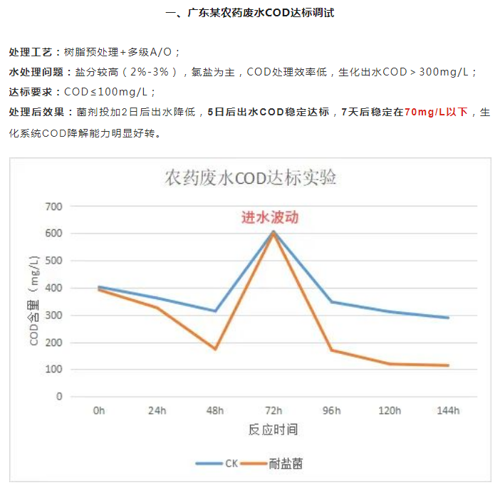 广东某农药 废水COD达标调试案例